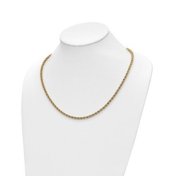 Leslie's 14K Two-tone Polished Textured Rope Necklace - Picture 3 of 5